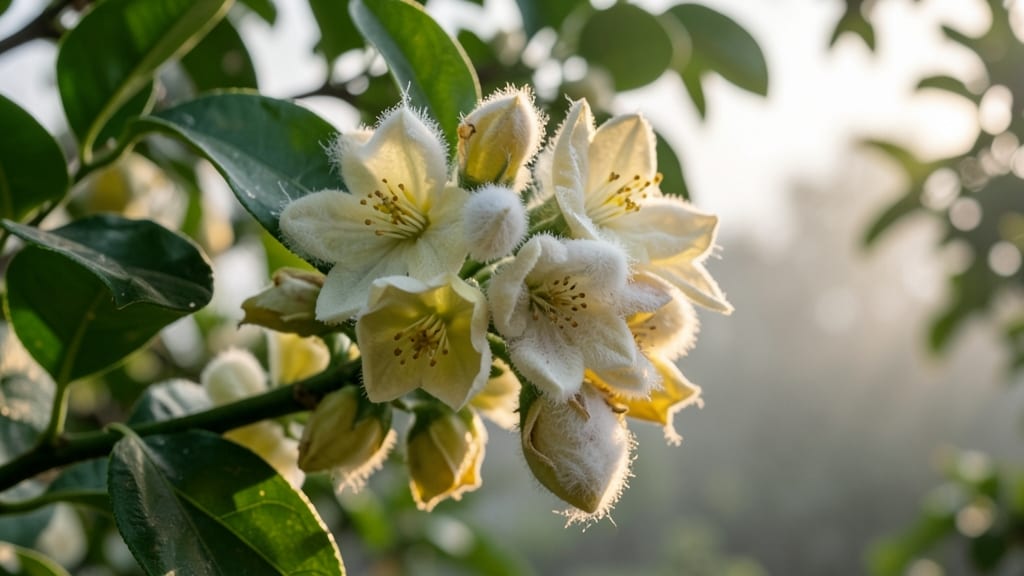 White Fuzz on Lemon Tree Flowers