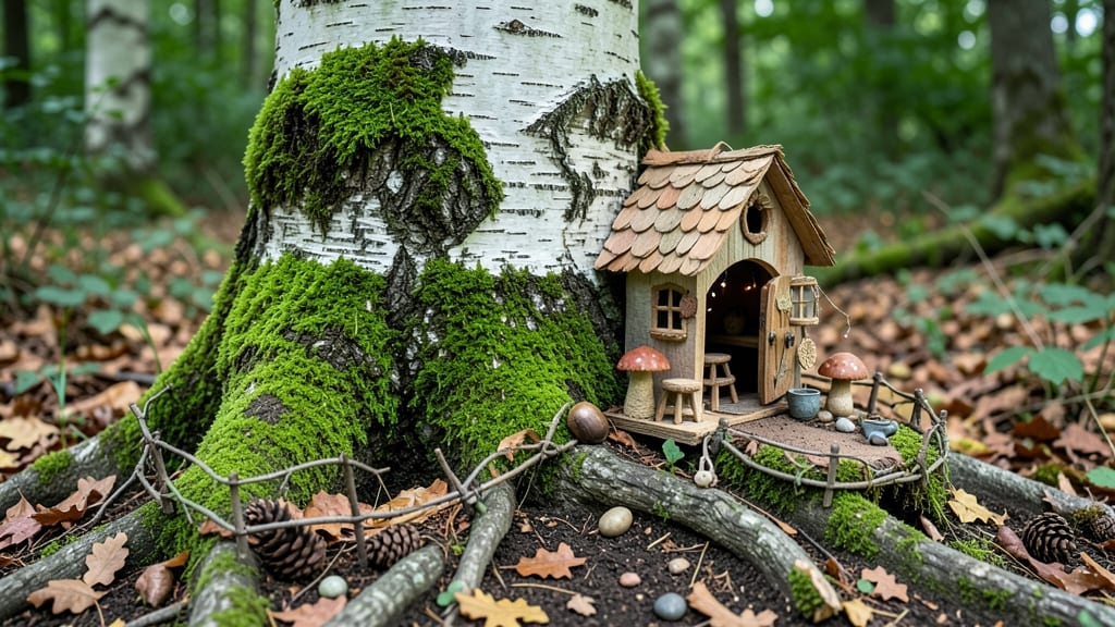 Fairy House Tree Trunk: Whimsical Garden Focal Point for Enchanted Landscapes