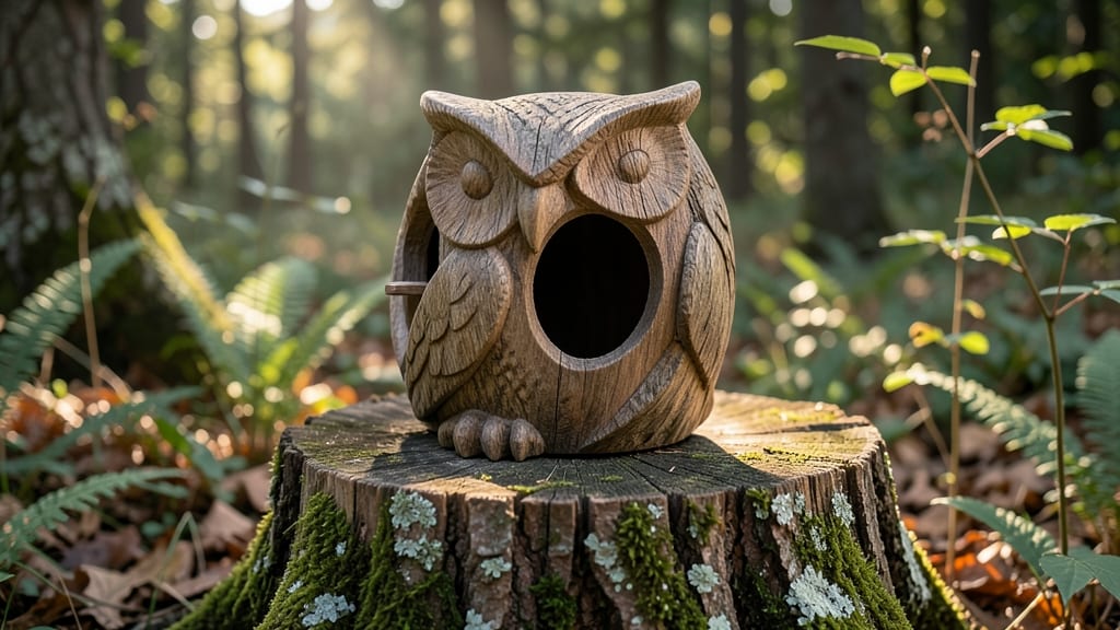 Hollowed-Out Owl Perch House