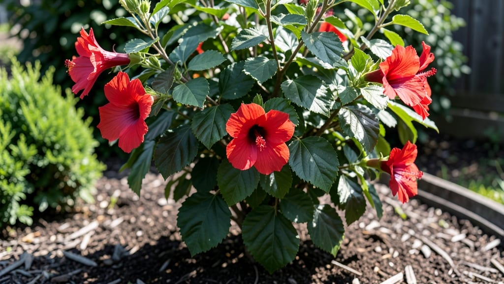 Red Tree Rose of Sharon: Year-Round Blooms With Minimal Pruning Effort
